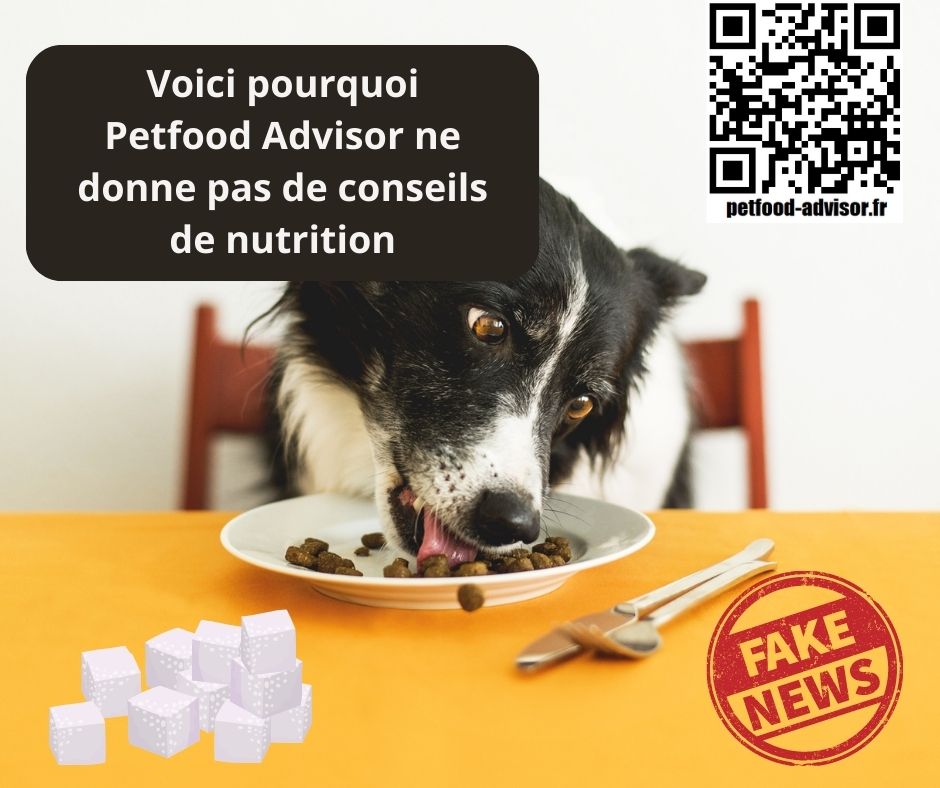 Petfood Advisor ne donne aucun conseil de nutrition