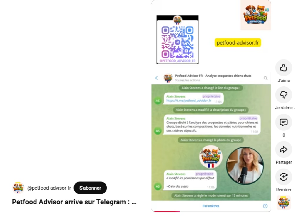 Petfood advisor sur Telegram