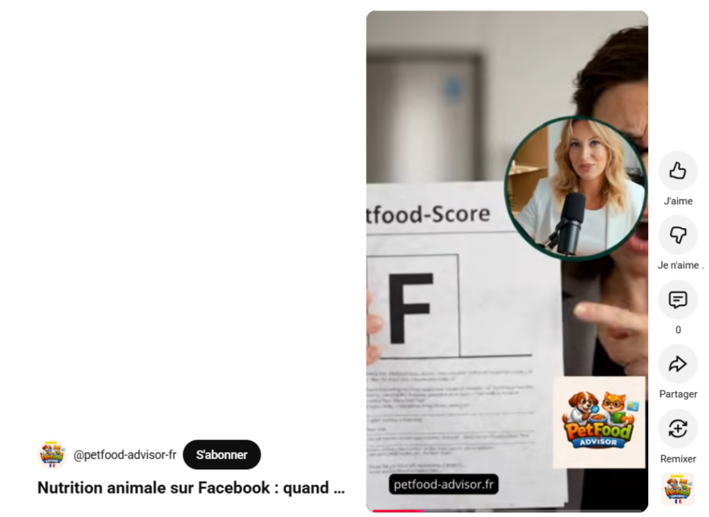 Nutrition animale sur Facebook