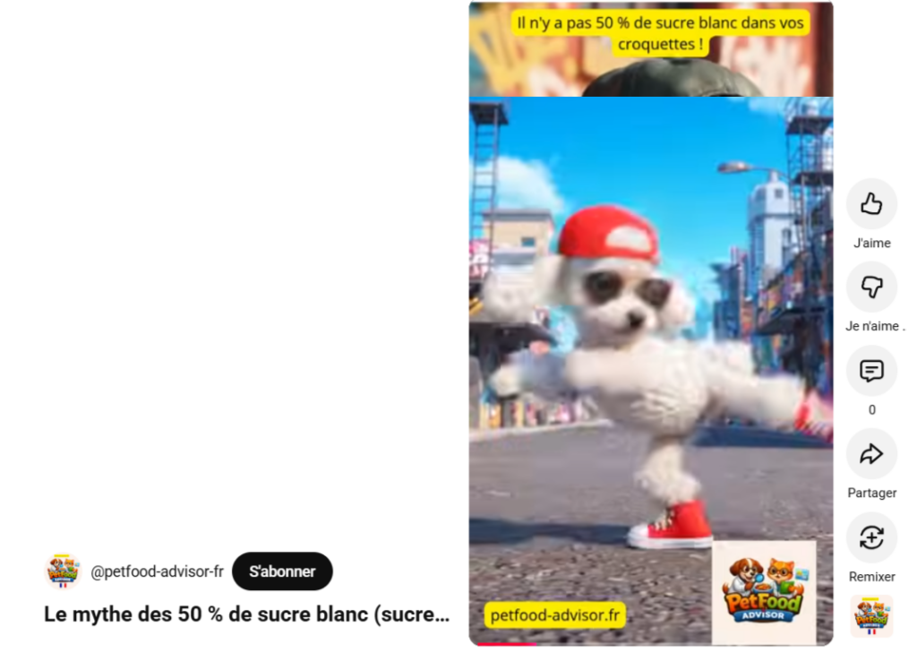 Le mythe des 50 % de sucre blanc (sucre de table) dans les croquettes