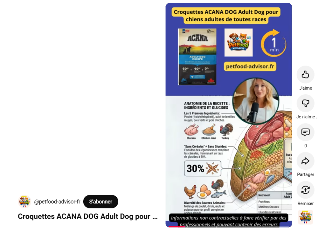 Croquettes ACANA Adult Dog : analyse rapide entre promesses et réalité