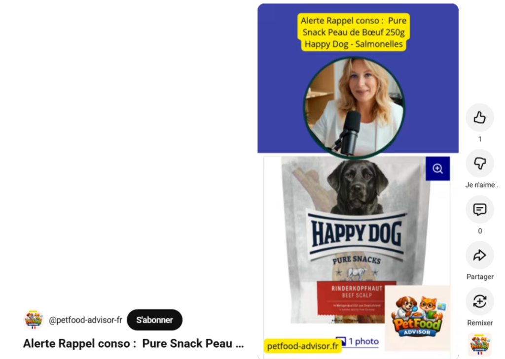 Alerte Salmonelles : rappel des friandises Happy Dog peau de bœuf 250 g